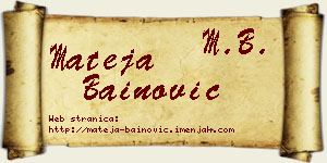 Mateja Bainović vizit kartica